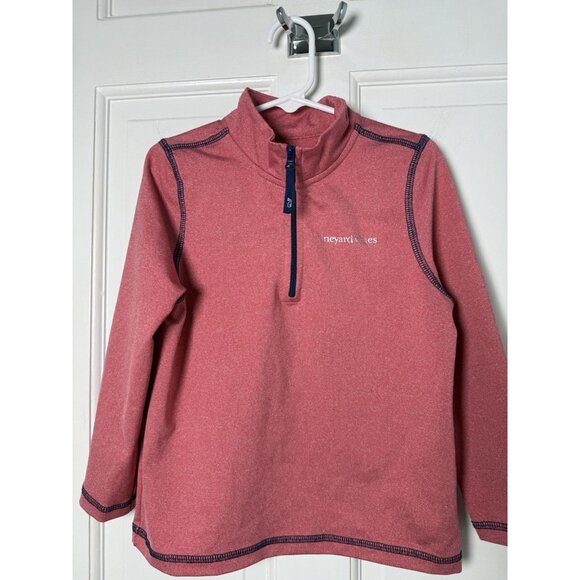 Vineyard Vines Girls Pink 1/4 Zip Long Sleeve Pullover Size 4T EUC - Picture 1 of 8